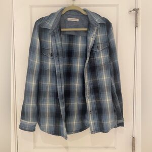 Outerknown Unisex Blue And Black Thick Flannel Fall And Winter Clothing